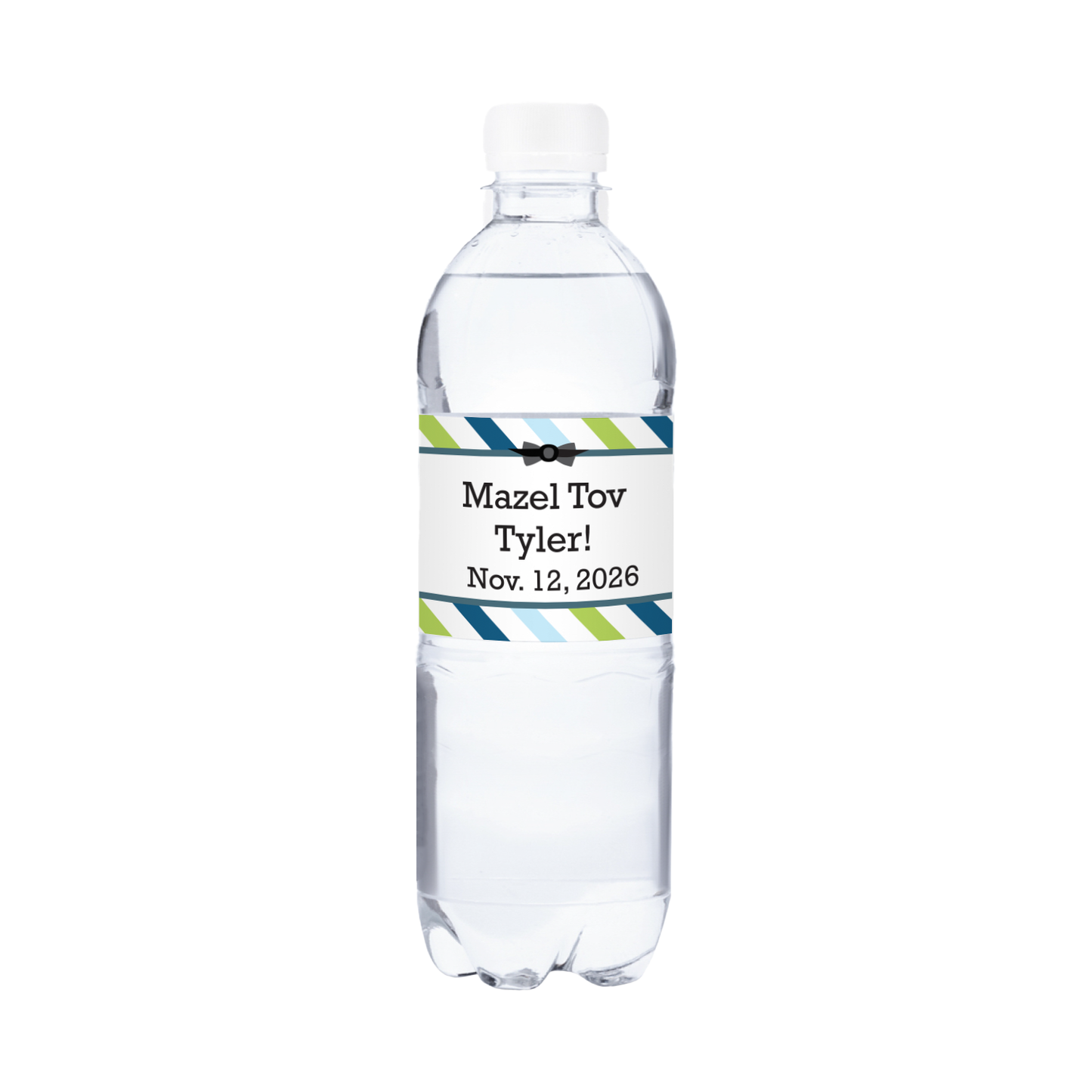 Mazel Tov Bar Mitzvah Waterproof Personalized Water Bottle Labels (set of 15)