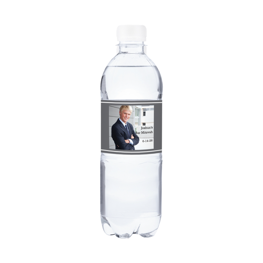 Bar Mitzvah Custom Photo Waterproof Personalized Water Bottle Labels (set of 15)