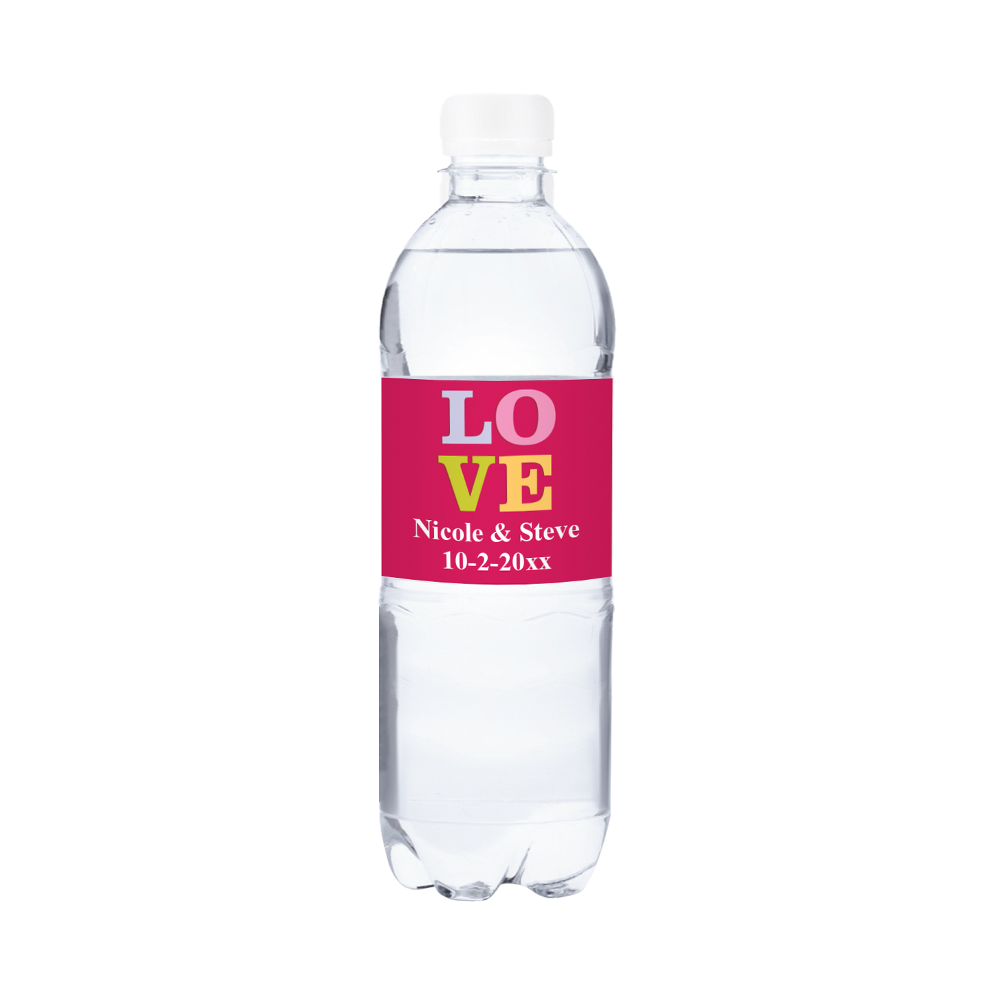 LOVE Wedding Waterproof Personalized Water Bottle Labels (set of 15)