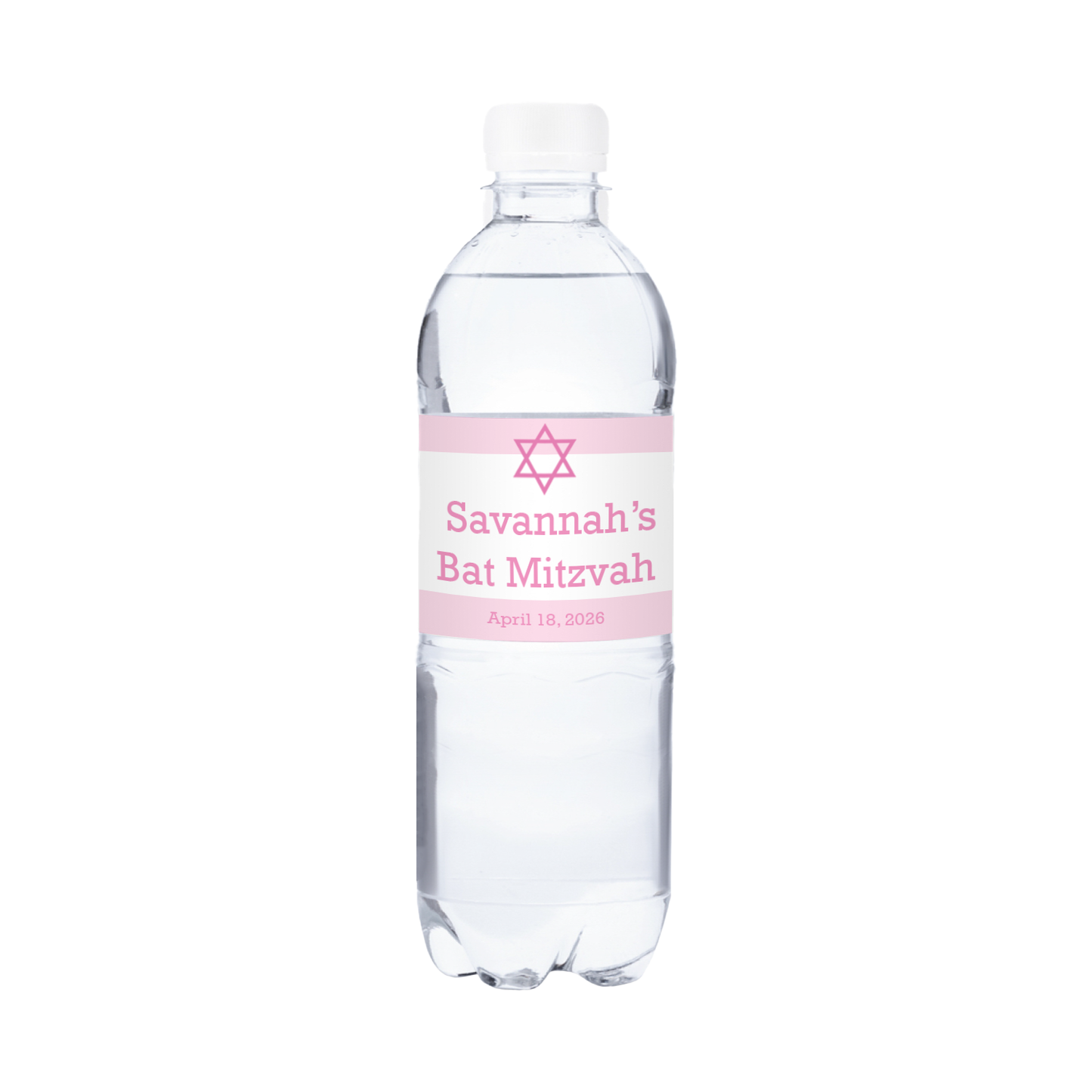 Bat Mitzvah Waterproof Personalized Water Bottle Labels (set of 15)