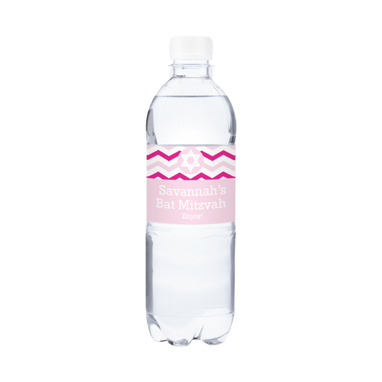 Bat Mitzvah Waterproof Personalized Water Bottle Labels (set of 15)