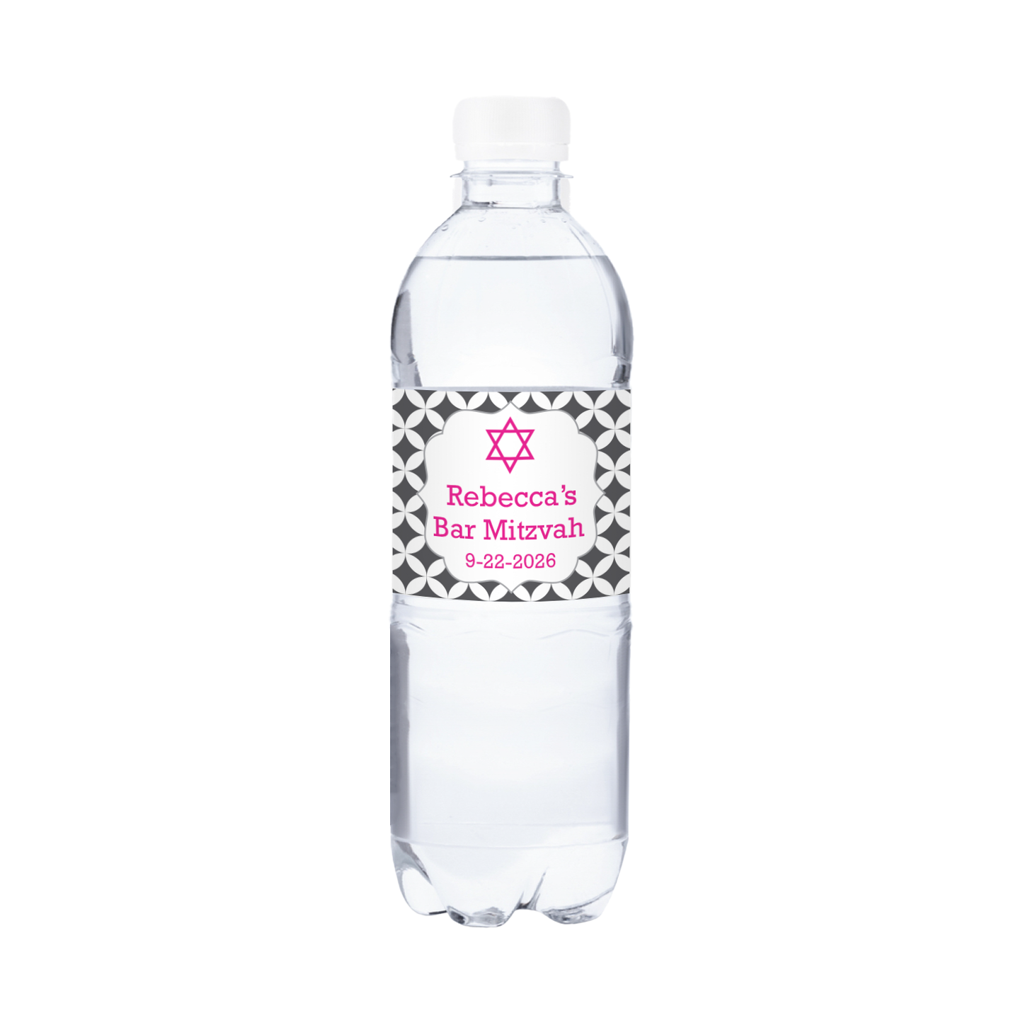 Bat Mitzvah Waterproof Personalized Water Bottle Labels (set of 15)