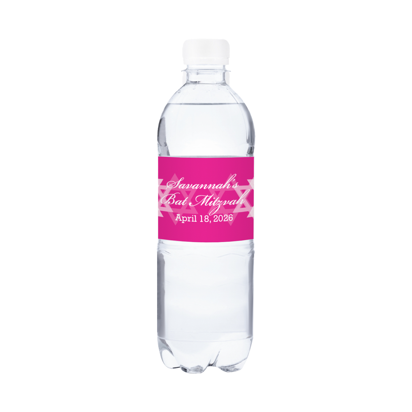 Bat Mitzvah Waterproof Personalized Water Bottle Labels (set of 15)