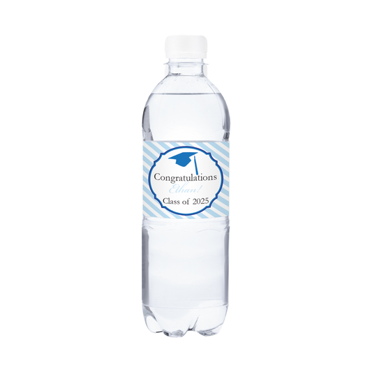 Congratulations! Graduation Waterproof Personalized Water Bottle Labels (set of 15)