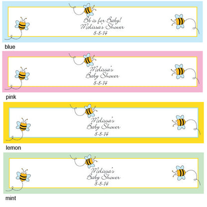 Baby Bee Personalized Water Bottle Labels - 6 pieces