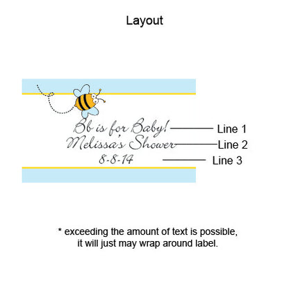 Baby Bee Personalized Water Bottle Labels - 6 pieces