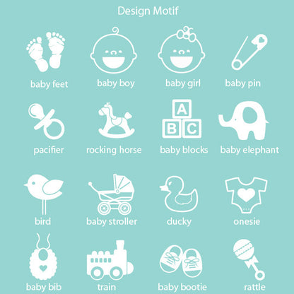 Baby Silhouette Personalized Water Bottle Label - 12 pcs