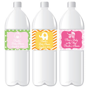 Baby Silhouette Personalized Water Bottle Label - 12 pcs
