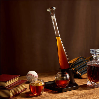 Baseball Personalized Decanter and Glasses Gift Set