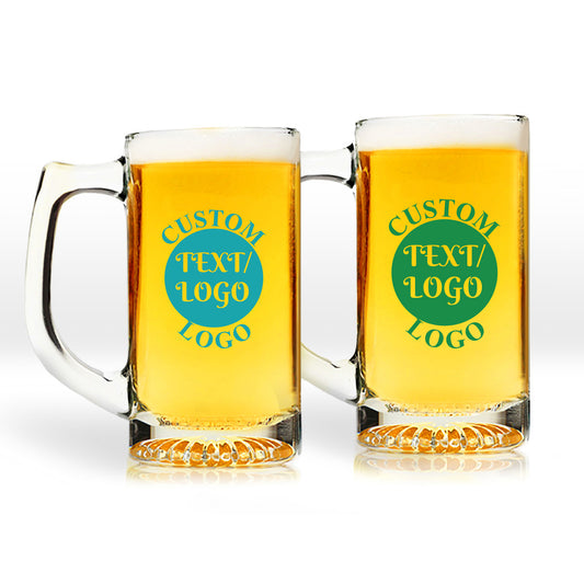 Your Text or Logo Personalized 15 oz. Beer Mug (Set of 24)