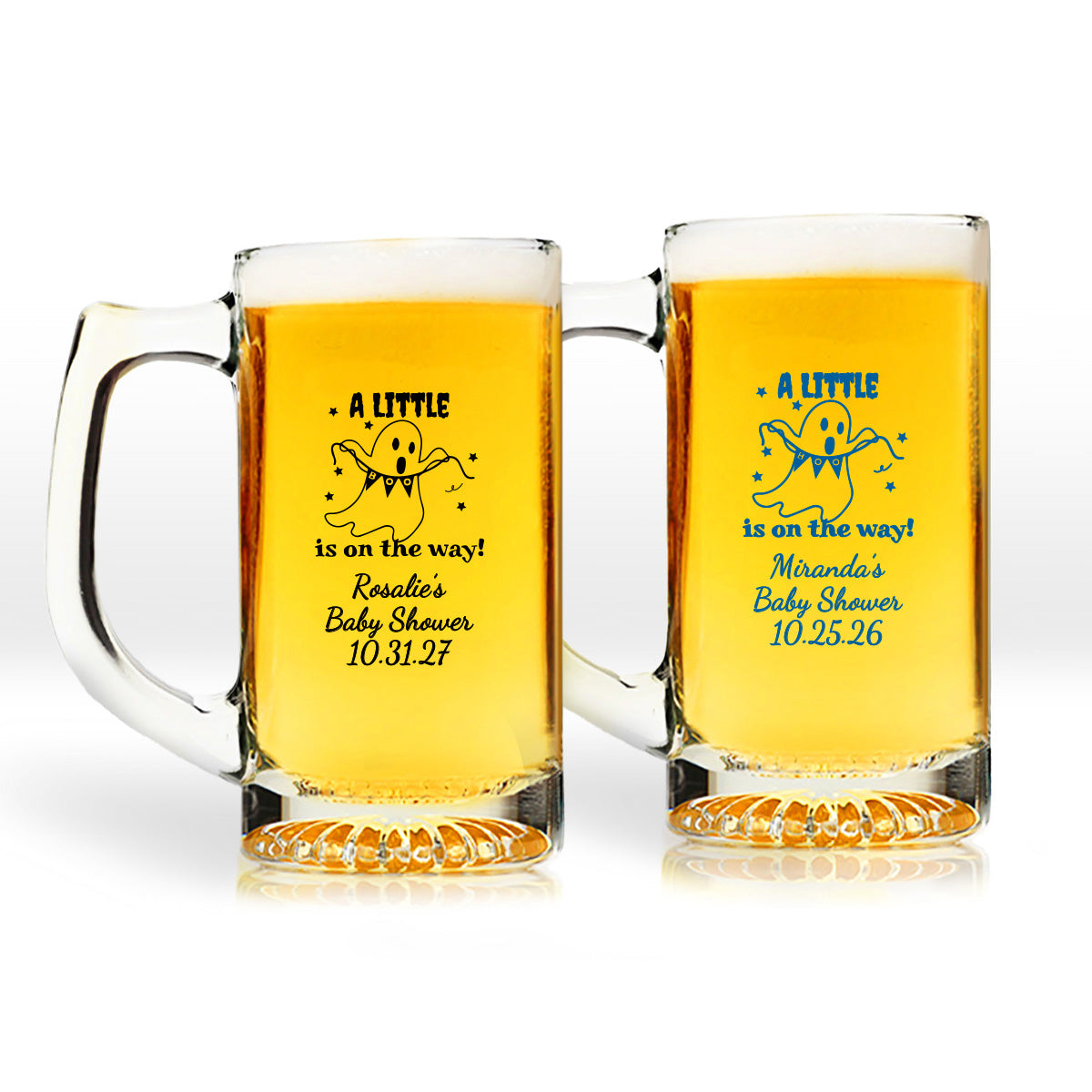 A Little Boo Is On The Way Personalized 15 oz. Beer Mug (Set of 24)