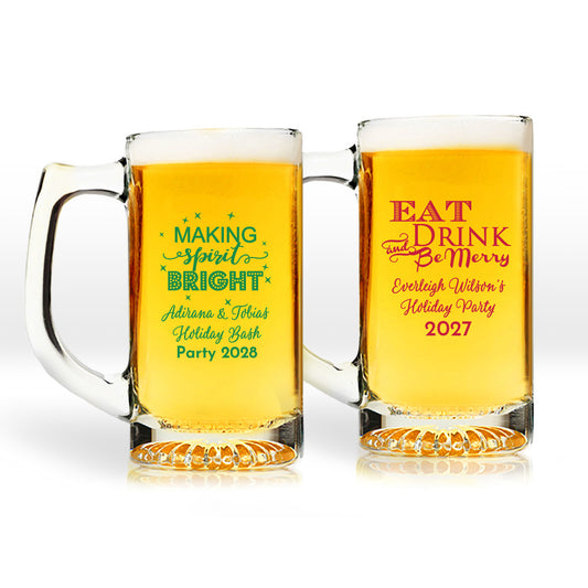 Making Spirit Bright Personalized 15 oz. Beer Mug (Set of 24)