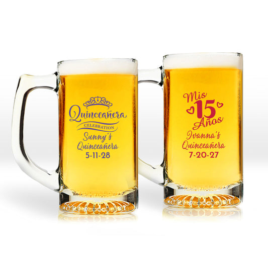 Quinceañera Personalized 15 oz. Beer Mug (Set of 24)