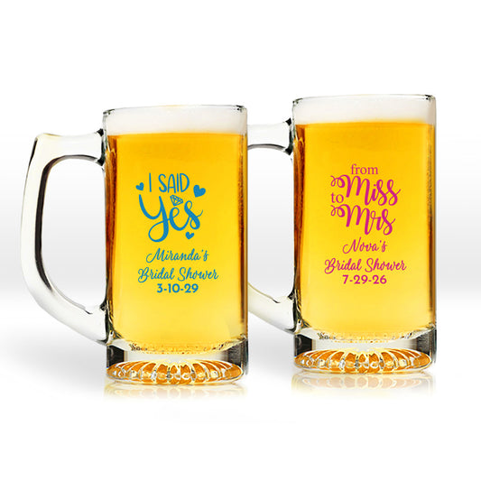 From Miss To Mrs Personalized 15 oz. Beer Mug (Set of 24)