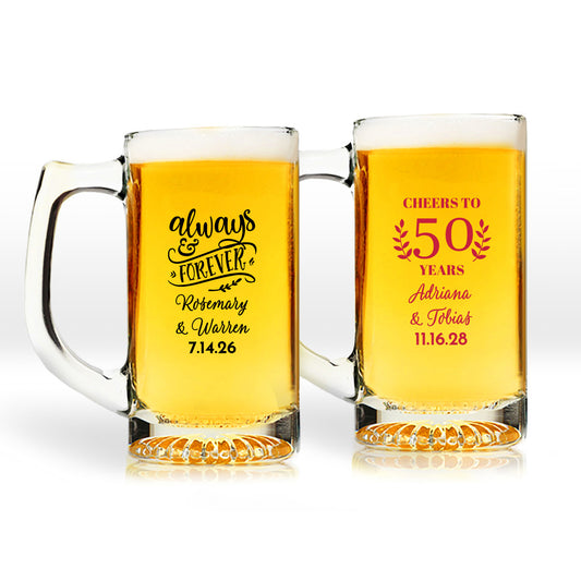 Cheers To 50 Years Personalized 15 oz. Beer Mug (Set of 24)