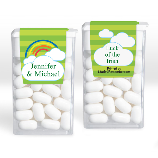 Luck of the Irish Clouds & Rainbows Personalized Tic Tac Mint Candy Edible Favors