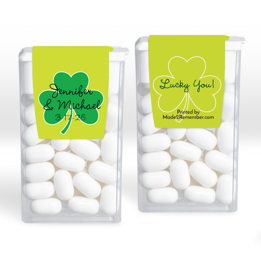 Lucky You! Shamrock Personalized Tic Tac Mint Candy Edible Favors (set of 12)