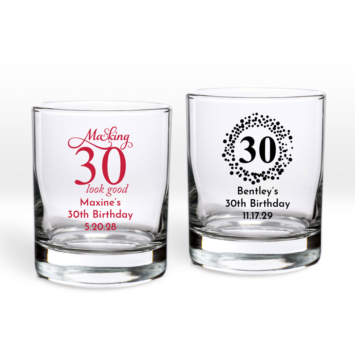 Making 30 Look Good Personalized Shot Glass or Votive Holder (Set of 24)