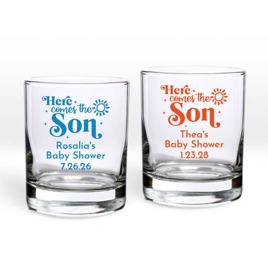 Here Comes The Son 2028 Personalized Shot Glass or Votive Holder (Set of 24)