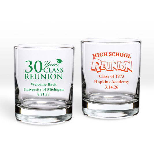 High School Reunion Personalized Shot Glass or Votive Holder (Set of 24)