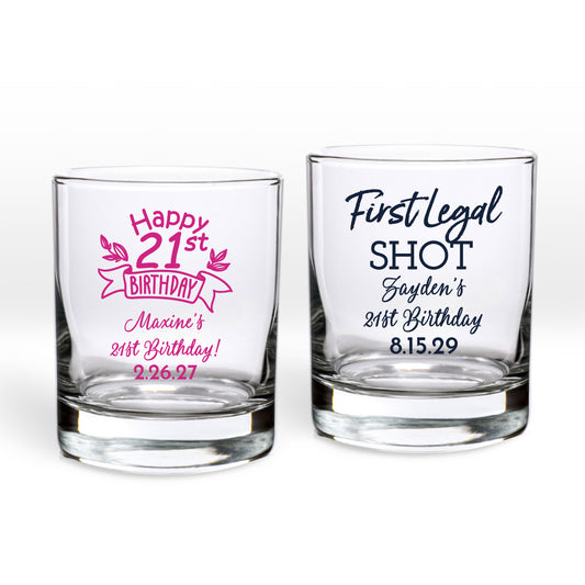 First Legal Shot Personalized Shot Glass or Votive Holder (Set of 24)