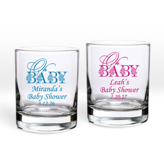 Oh Baby Personalized Shot Glass or Votive Holder (Set of 24)