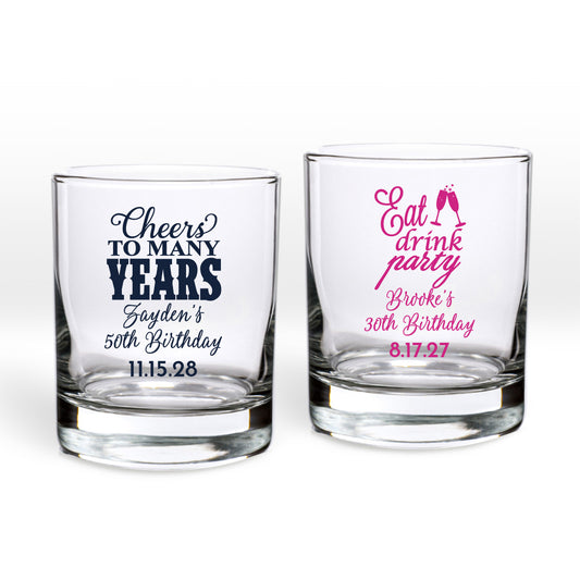 Cheers To Many Years Personalized Shot Glass or Votive Holder (Set of 24)
