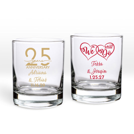 25 Years Personalized Shot Glass or Votive Holder (Set of 24)