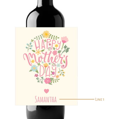 Mother's Day Custom Personalized Wine Champagne Labels (set  of 3)