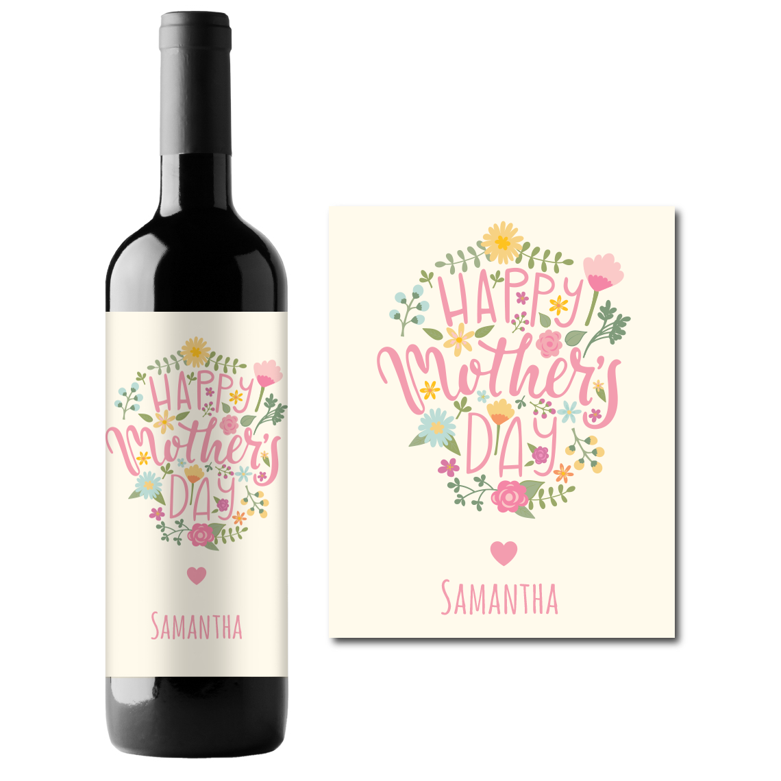 Mother's Day Custom Personalized Wine Champagne Labels (set  of 3)