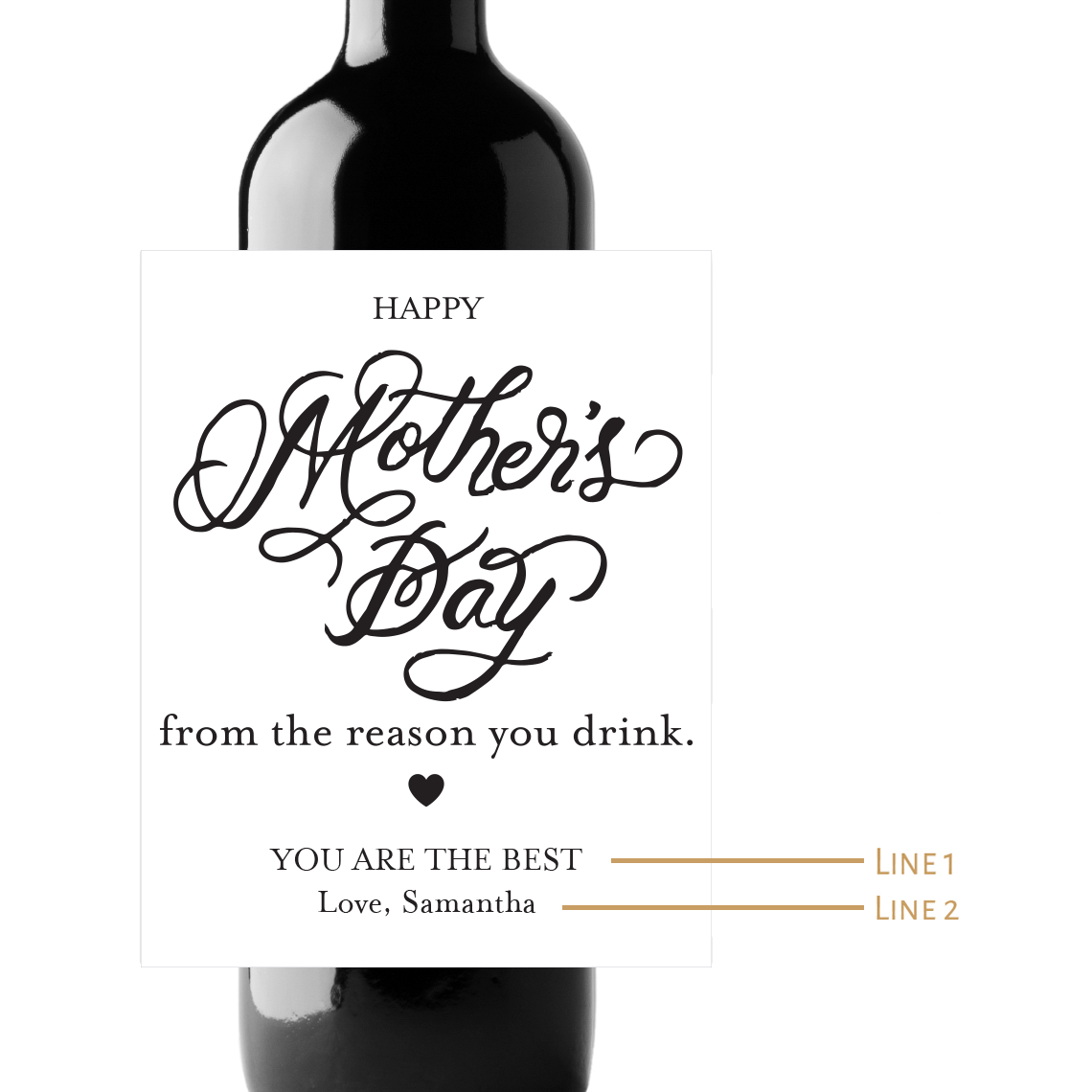 Mother's Day Custom Personalized Wine Champagne Labels (set  of 3)