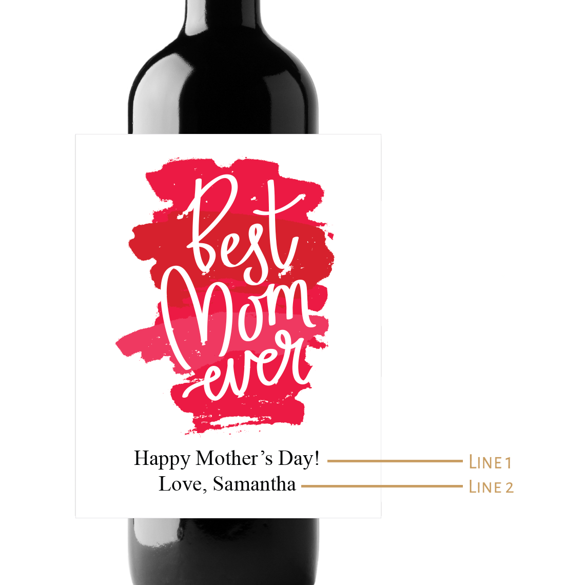 Best Mom Ever Custom Personalized Wine Champagne Labels (set of 3)