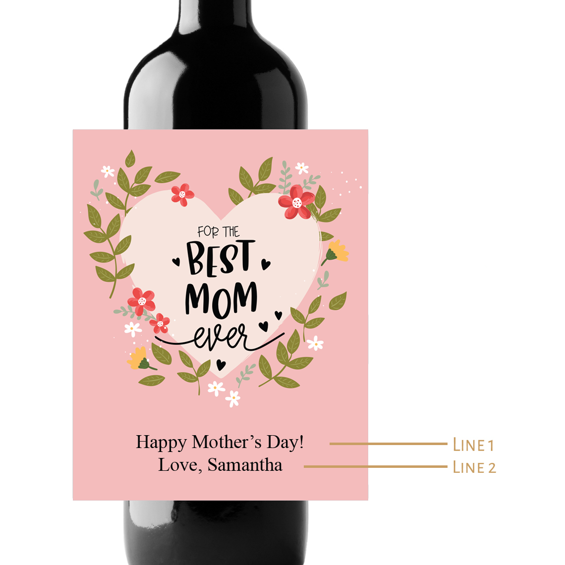 Best Mom Ever Custom Personalized Wine Champagne Labels (set of 3)