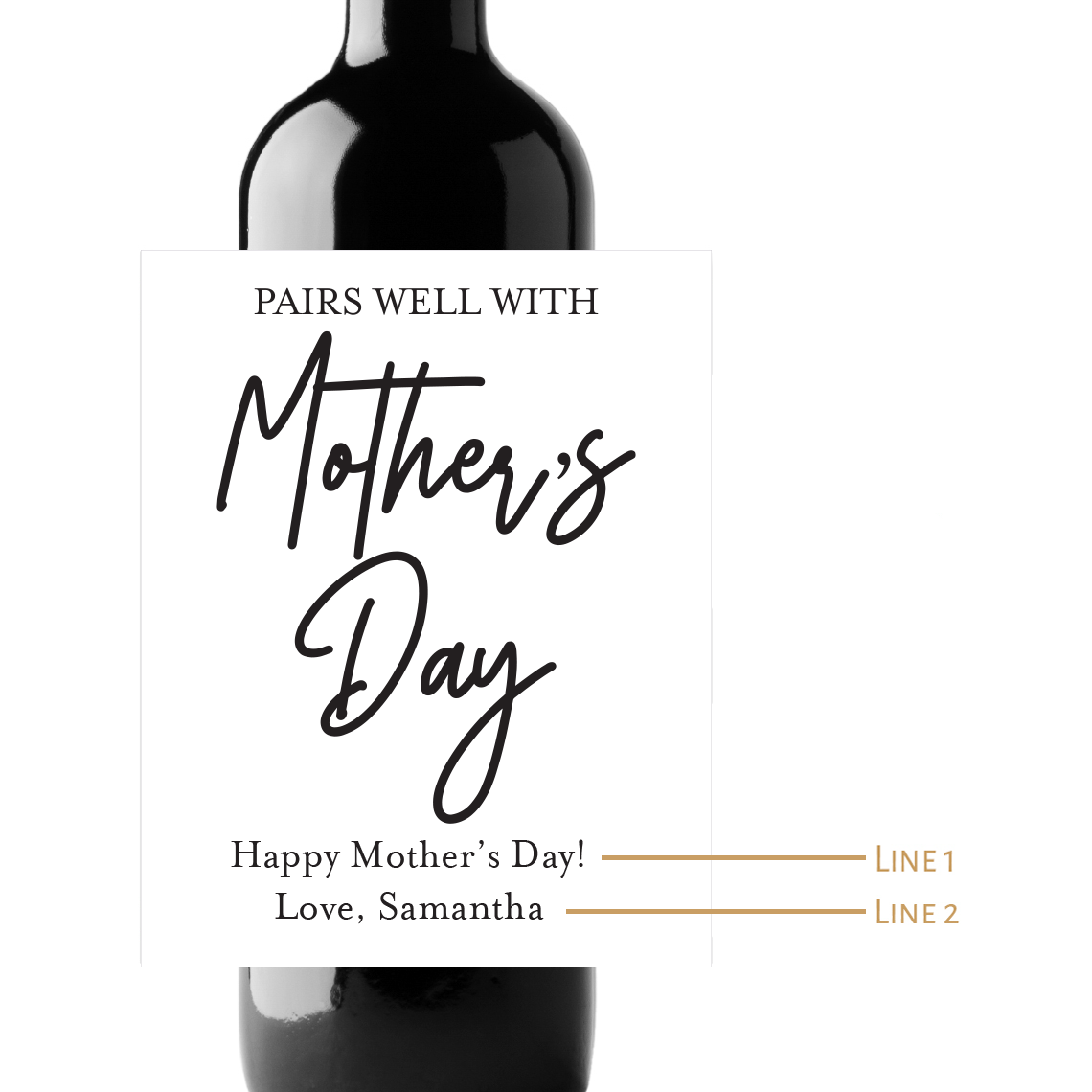 Mother's Day Custom Personalized Wine Champagne Labels (set  of 3)