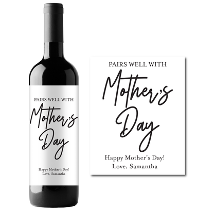 Mother's Day Custom Personalized Wine Champagne Labels (set  of 3)