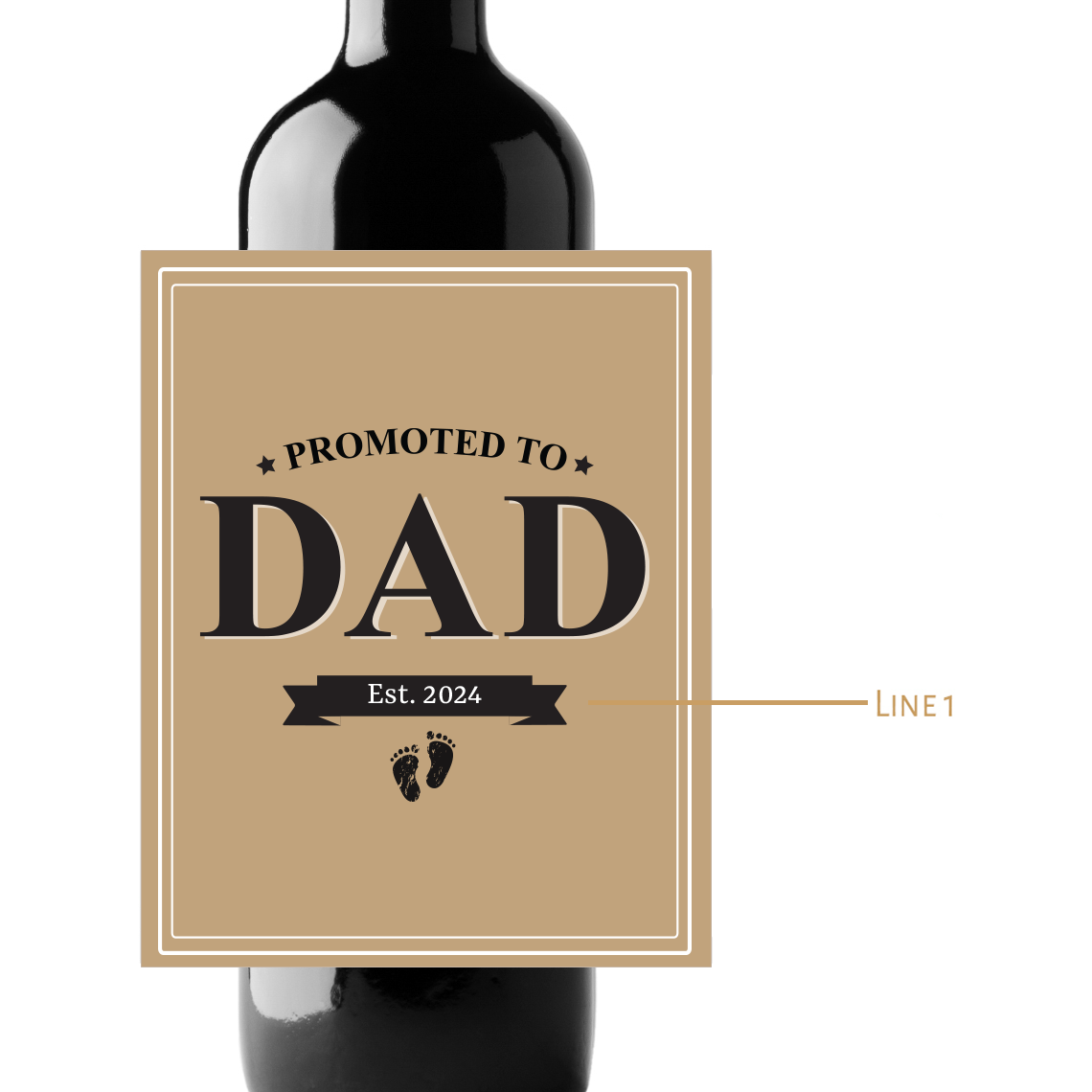 Promoted To Dad Custom Personalized Wine Champagne Labels (set  of 3)