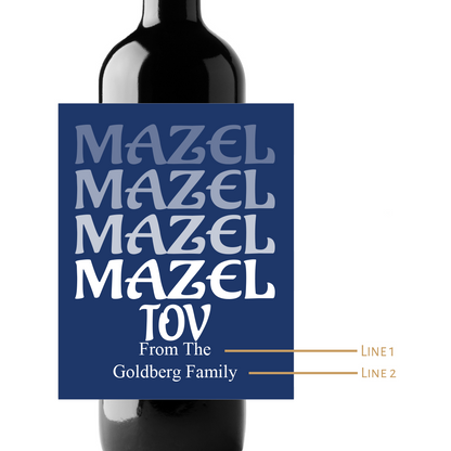 Mazel Tov Hanukkah Custom Personalized Wine Champagne Labels (set of 3)