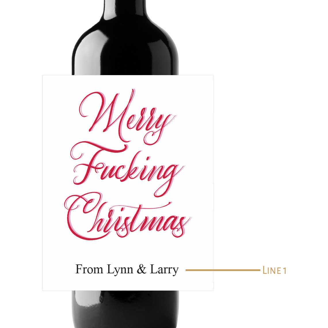 Merry F*cking Christmas Custom Personalized Wine Champagne Labels (set of 3)