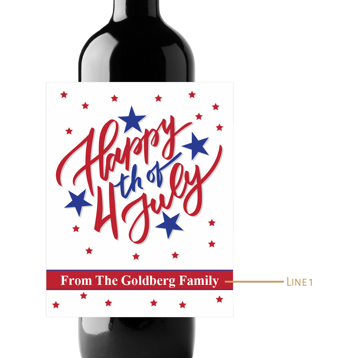 Happy 4th of July! Custom Personalized Wine Champagne Labels (set of 3)