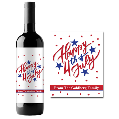 Happy 4th of July! Custom Personalized Wine Champagne Labels (set of 3)