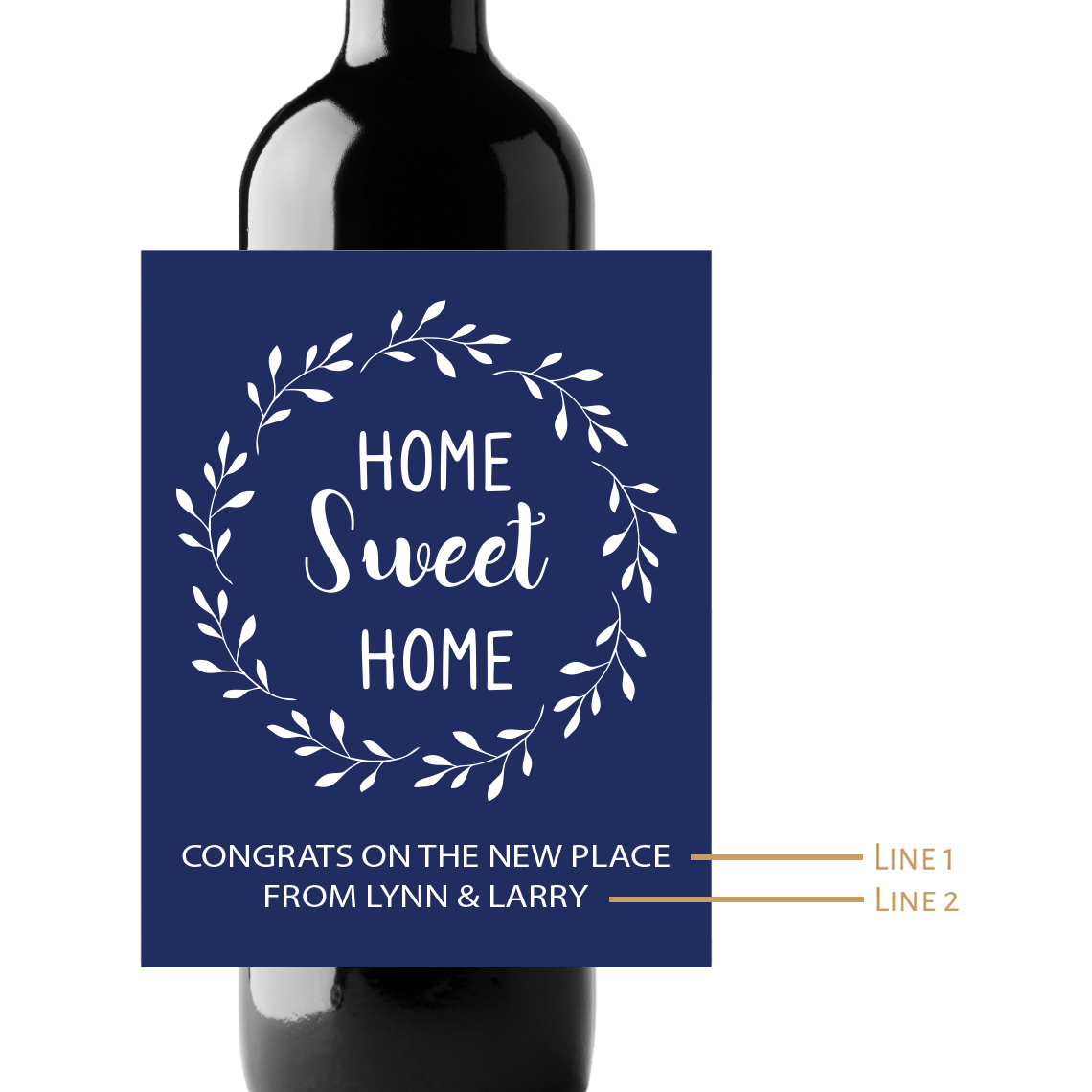 Home Sweet Home Custom Personalized Wine Champagne Labels (set of 3)