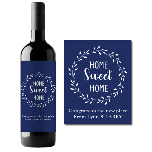 Home Sweet Home Custom Personalized Wine Champagne Labels (set of 3)