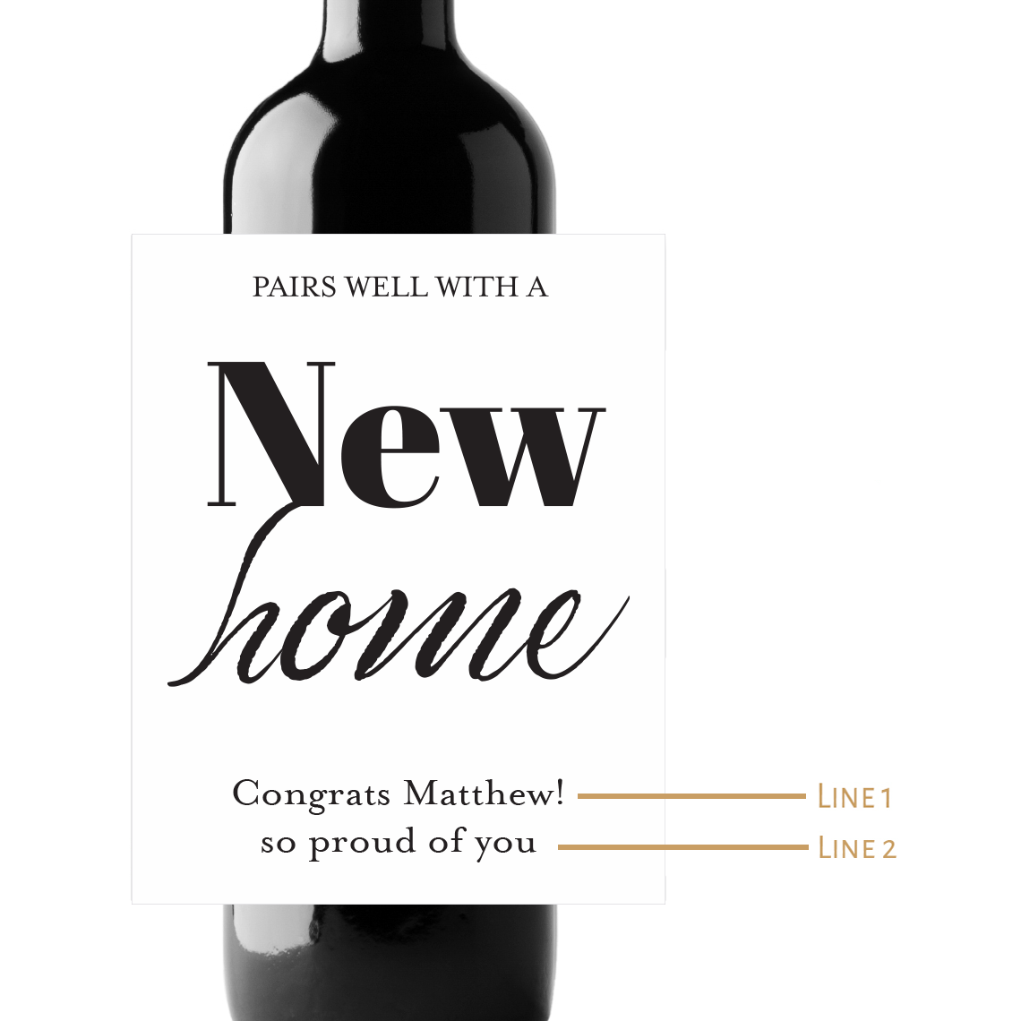 Pairs Well With A New Home Custom Personalized Wine Champagne Labels (set of 3)