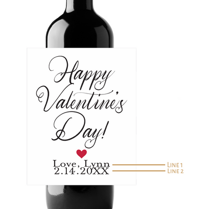 Happy Valentine's Day Custom Personalized Wine Champagne Labels (set of 3)