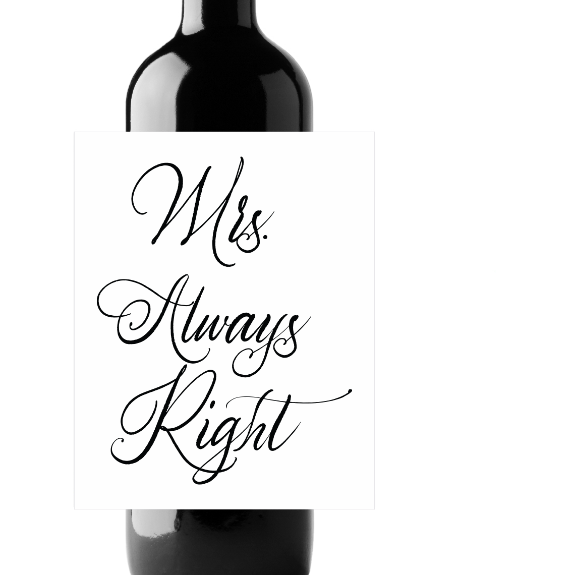 Mr. Right & Mrs. Always Right Wine Champagne Labels (set of 3)