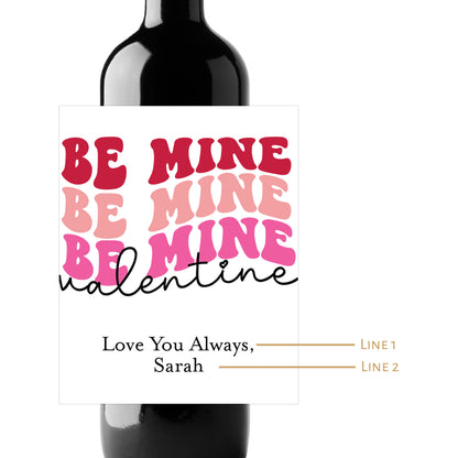 Be Mine Custom Personalized Wine Champagne Labels (set of 3)