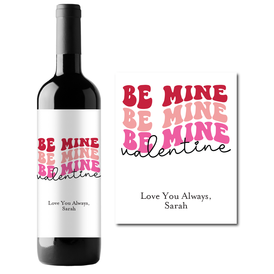 Be Mine Custom Personalized Wine Champagne Labels (set of 3)