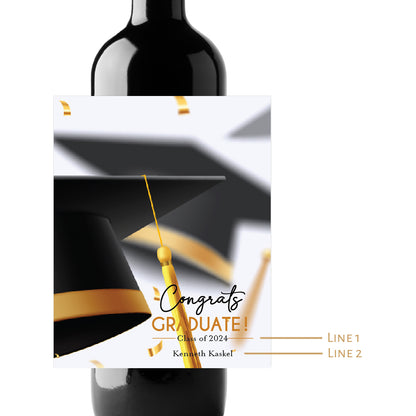 Congrats Graduate! Custom Personalized Wine Champagne Labels (set of 3)