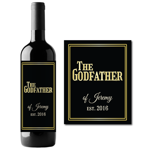 The Godfather Custom Personalized Wine Champagne Labels (set of 3)