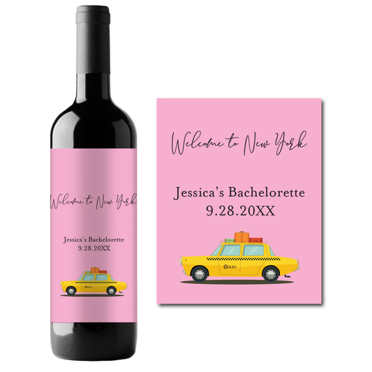 Welcome to New York Custom Personalized Wine Champagne Labels (set of 3)